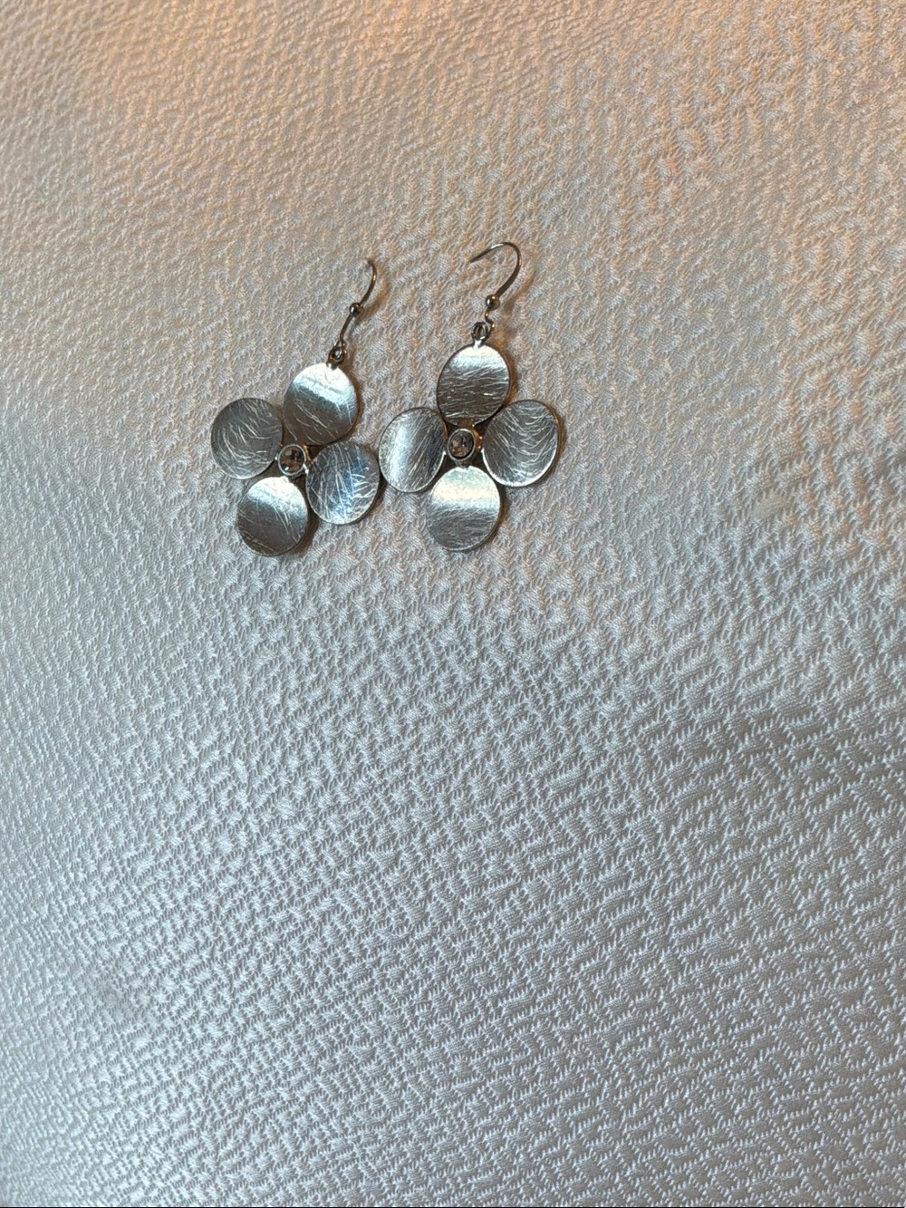 Silver Floral Drop Earrings - Women Jewelry